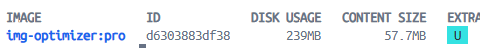 Peso Final Imagen Docker